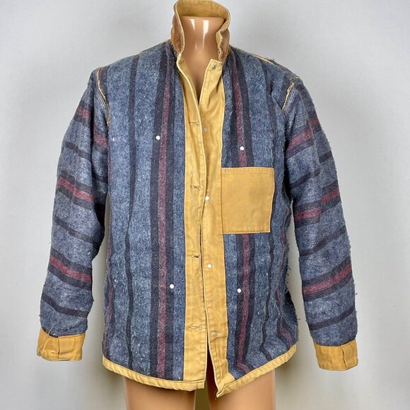 Vtg Carhartt Blanket Lined Chore Jacket 2XL Canvas Corduroy Collar Streetwear - Picture 7 of 8